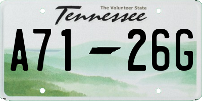 TN license plate A7126G
