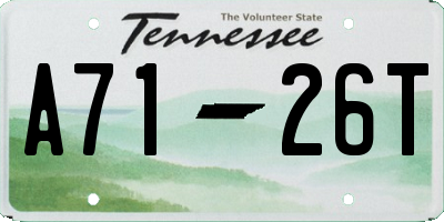 TN license plate A7126T