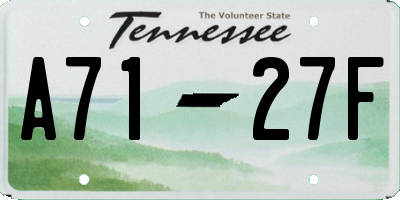 TN license plate A7127F