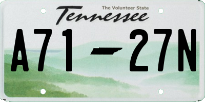 TN license plate A7127N