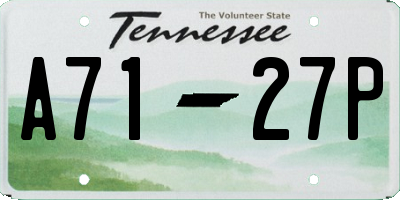 TN license plate A7127P