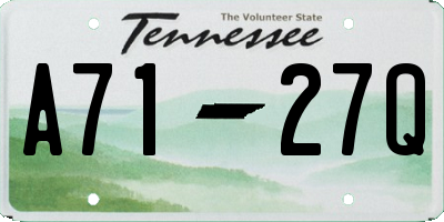 TN license plate A7127Q