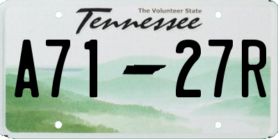 TN license plate A7127R