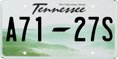 TN license plate A7127S