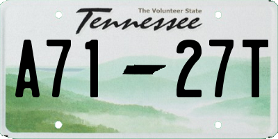 TN license plate A7127T