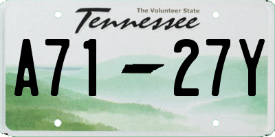 TN license plate A7127Y