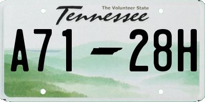TN license plate A7128H