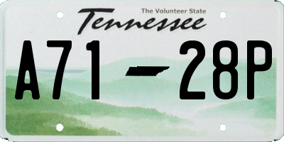 TN license plate A7128P