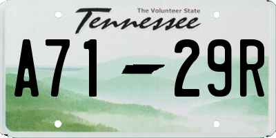 TN license plate A7129R