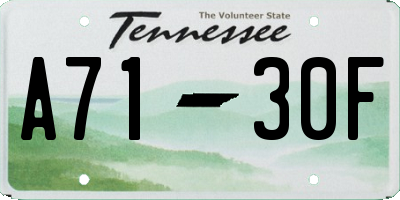 TN license plate A7130F