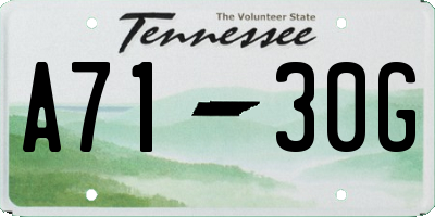 TN license plate A7130G