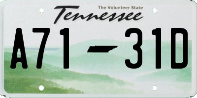 TN license plate A7131D