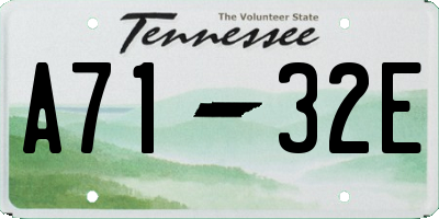 TN license plate A7132E