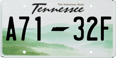 TN license plate A7132F
