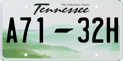 TN license plate A7132H