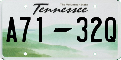 TN license plate A7132Q