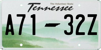 TN license plate A7132Z