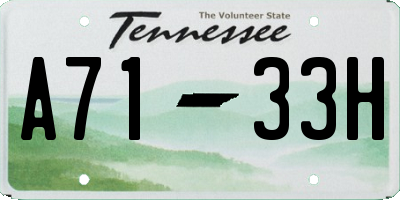 TN license plate A7133H