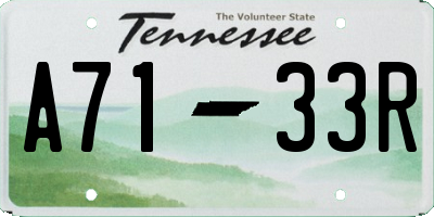 TN license plate A7133R