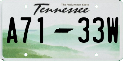 TN license plate A7133W