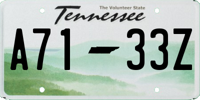 TN license plate A7133Z