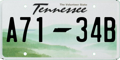 TN license plate A7134B