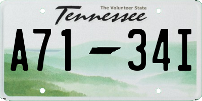 TN license plate A7134I