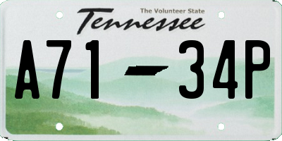 TN license plate A7134P