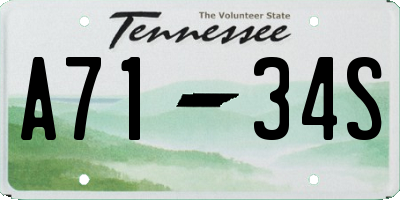 TN license plate A7134S