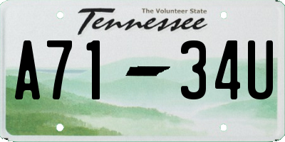 TN license plate A7134U