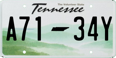 TN license plate A7134Y