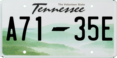 TN license plate A7135E