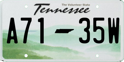 TN license plate A7135W