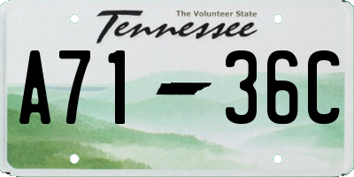 TN license plate A7136C