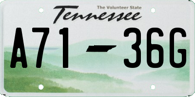 TN license plate A7136G