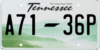 TN license plate A7136P