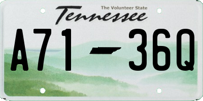 TN license plate A7136Q
