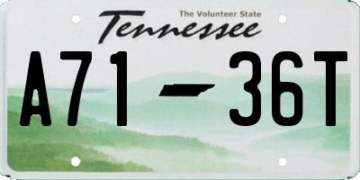 TN license plate A7136T