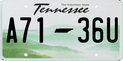 TN license plate A7136U