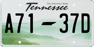 TN license plate A7137D