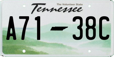 TN license plate A7138C