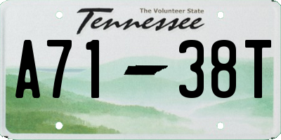 TN license plate A7138T