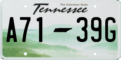 TN license plate A7139G