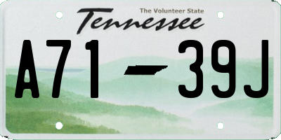 TN license plate A7139J