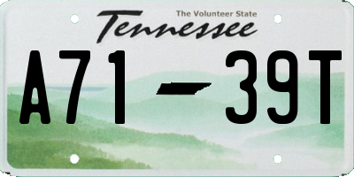 TN license plate A7139T