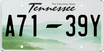 TN license plate A7139Y