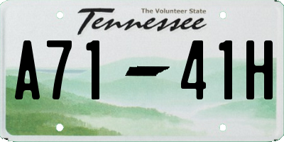 TN license plate A7141H