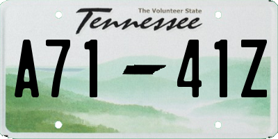 TN license plate A7141Z