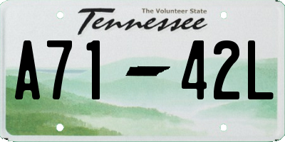 TN license plate A7142L