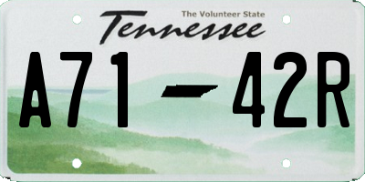 TN license plate A7142R